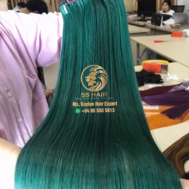 New design tangle free and no shedding green bone straight Vietnamese raw hair, human hair lace front wig, Cambodian hair bundle