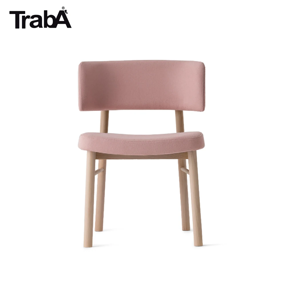 Top Quality Chair solid beech frame padded seat backrest fabric leather