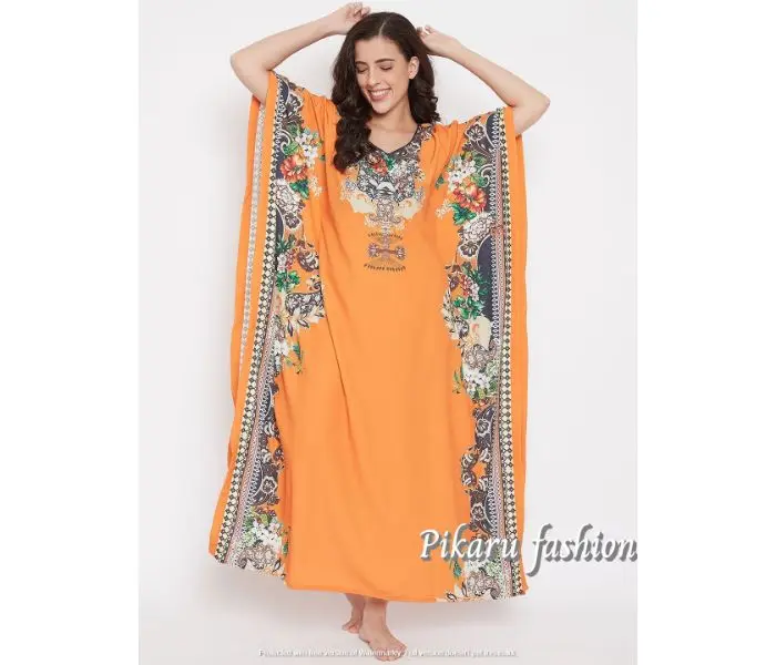 Новинка женская пляжная одежда с принтом в богемном стиле Желтый Цветочный кафтан свободный облегающий длинный атласный