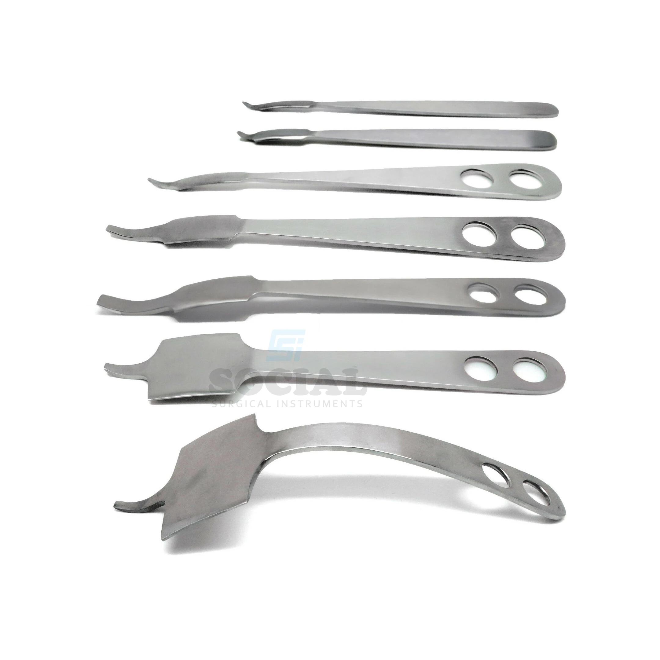 
Hohmann Retractor Surgical Orthopedic Stainless Steel Instruments Set of 7 Pcs 