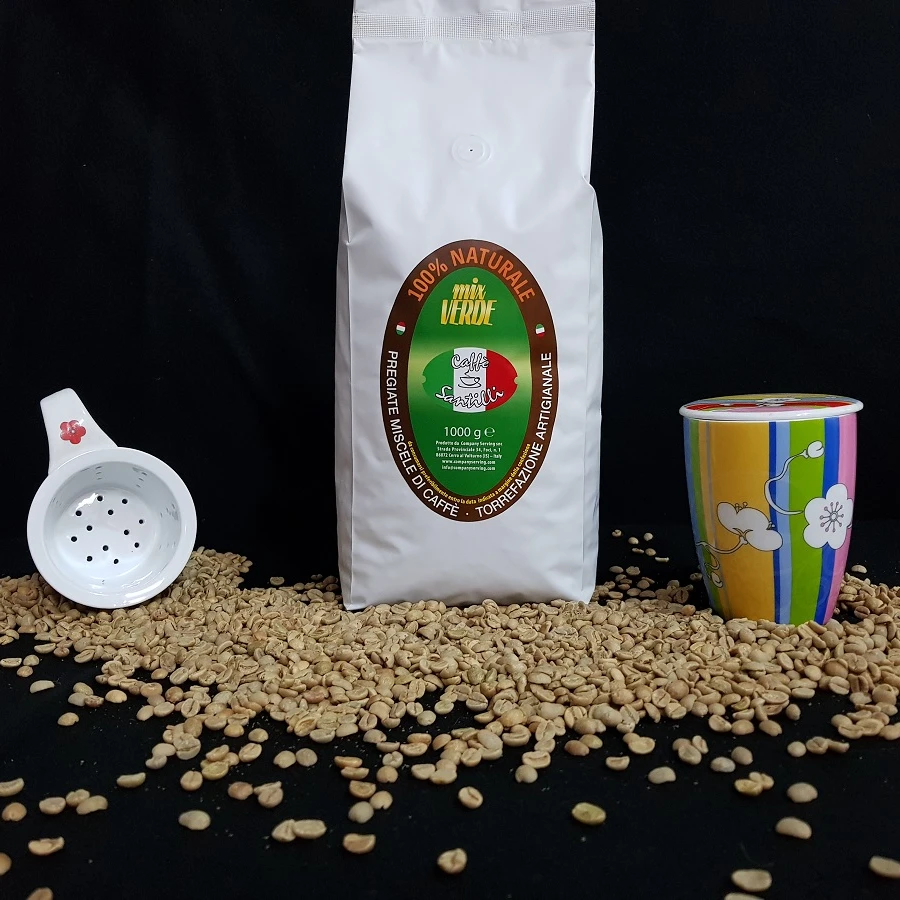 
Great Quality Coffee Beans Wholesale Mix Verde 100% Arabica Gourmet Coffee Made In Italy By Santilli Caffe 