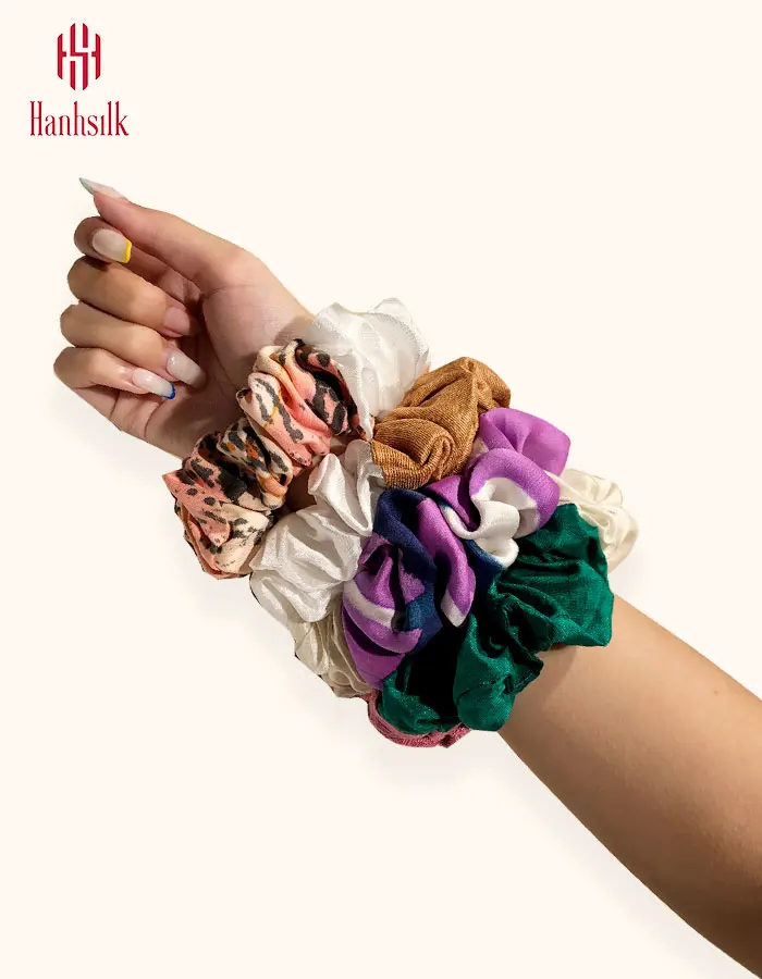 
Hot Trend Color Mixed Luxury Scrunchies Wholesale Custom Hair Ties 