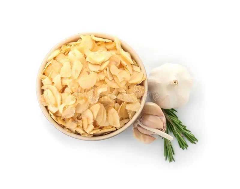 Dried Yellow Fried Garlic Flakes Strong Taste Dehydrated Garlic Flakes