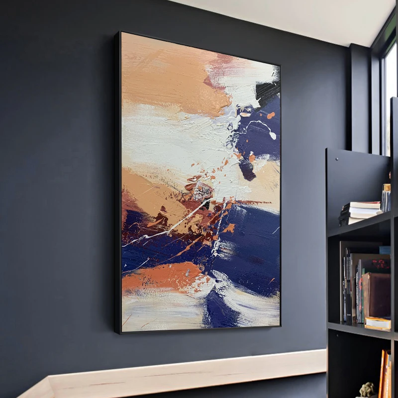 Горячая Распродажа современный дизайн абстрактная картина отпечатка синего цвета для украшения отеля маслом 20*30 дюймов