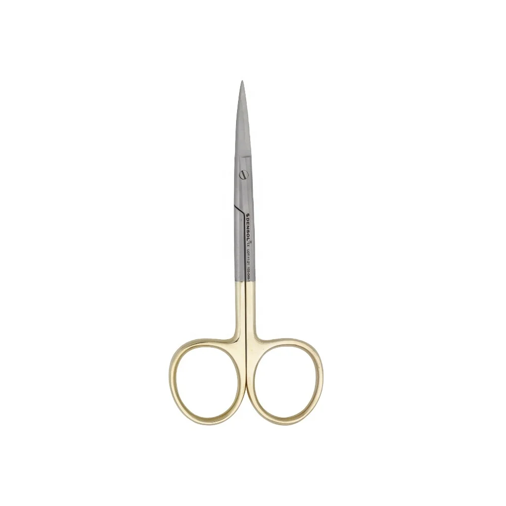 Tungsten Carbide Iris Scissors 11cm TC Straight Surgical Scissors Dental Instruments Sharp Blade With One Side Serrated