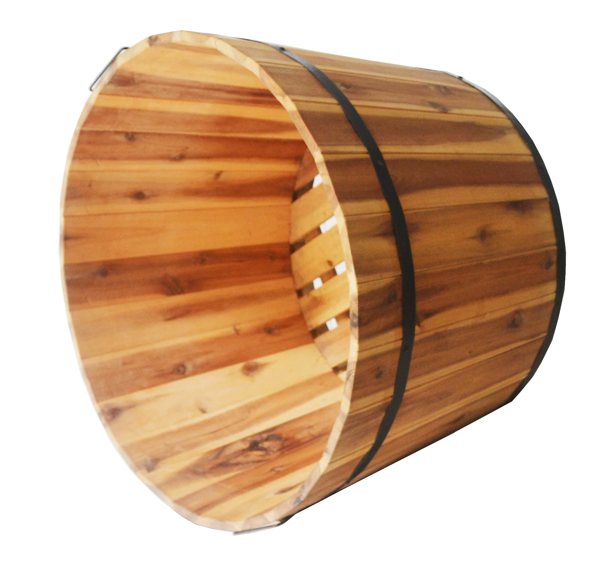 
Acacia Wooden Barrel Pot Planters Flower Plants Wooden Planter 