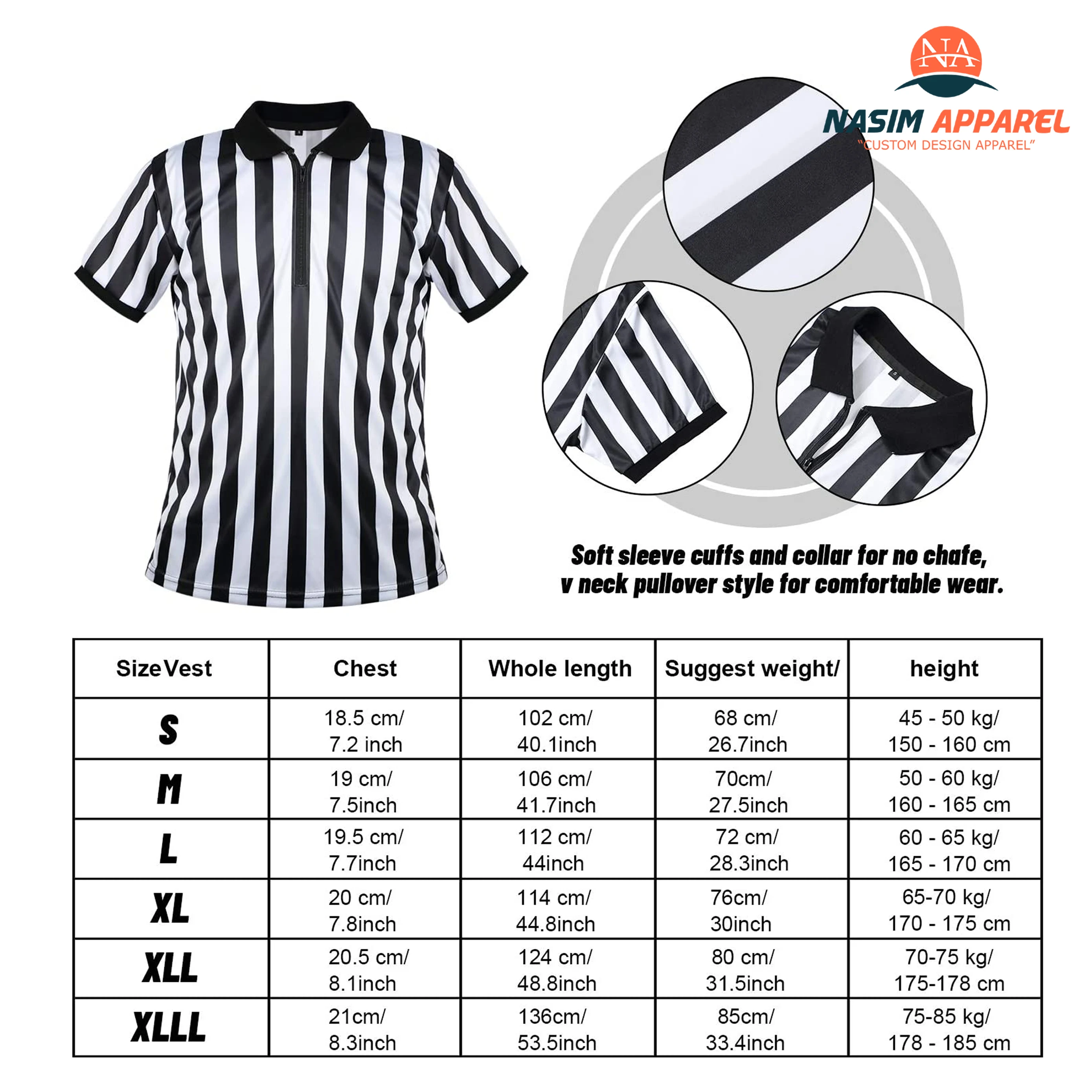  Рубашка в черно-белую полоску для официального судьи