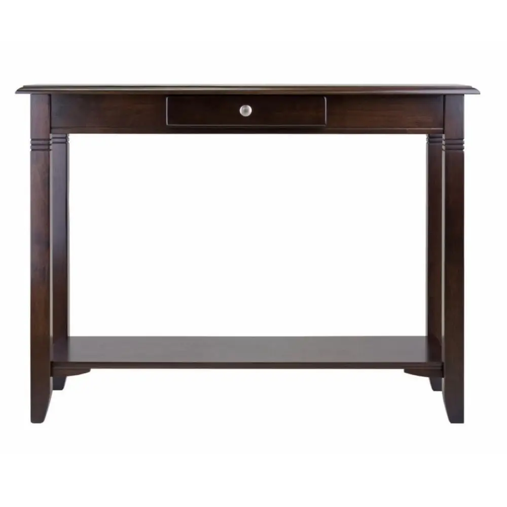 Премиум-класса твердая древесина Нолан консольный стол с выдвижным ящиком используется в прихожей или рядом диваном/кровати конические ножки ребристыми акцентами