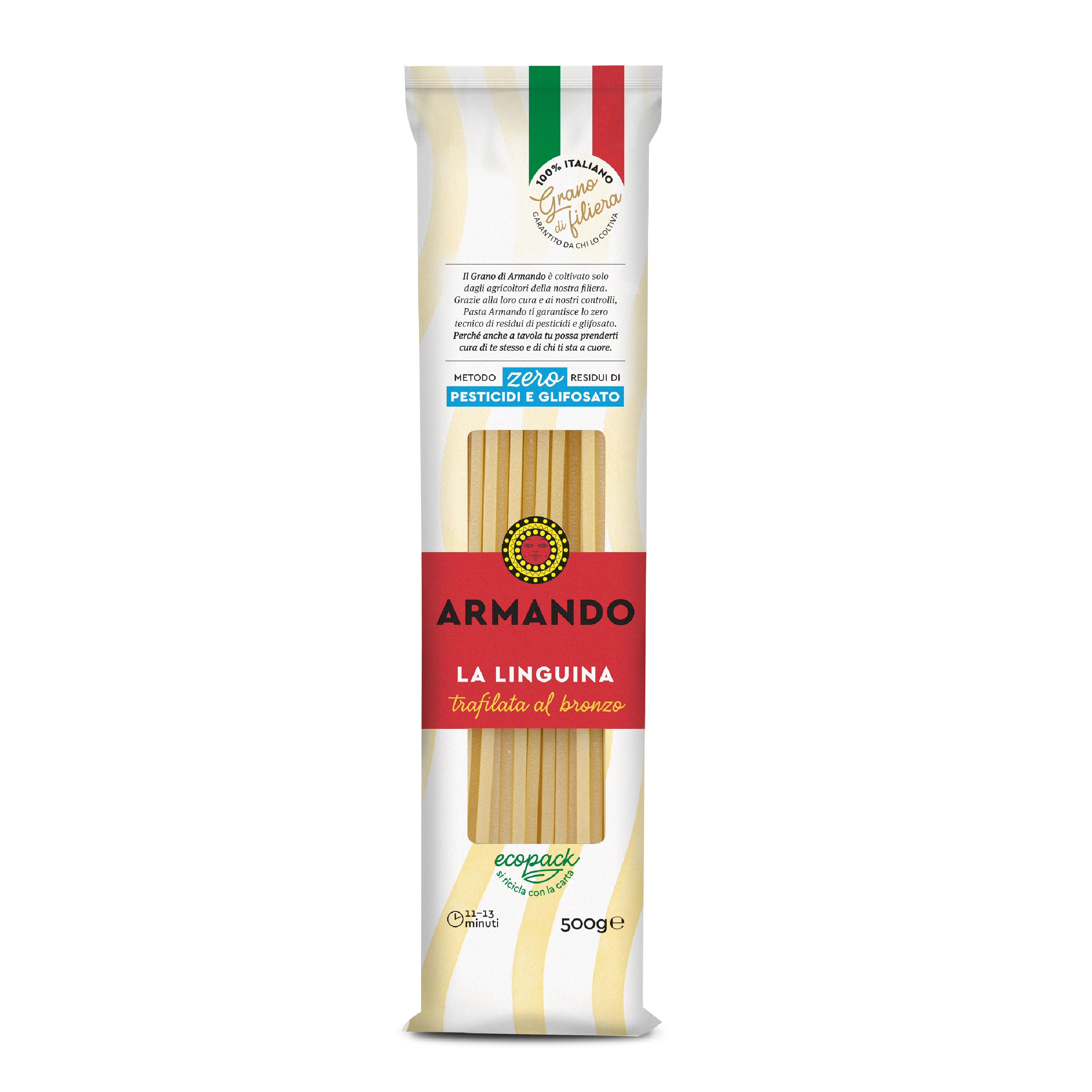 Best Quality Italian Zero Pesticid Dry pasta 500g Linguina in bag Rough Die Durum Wheat Pasta for Cooking