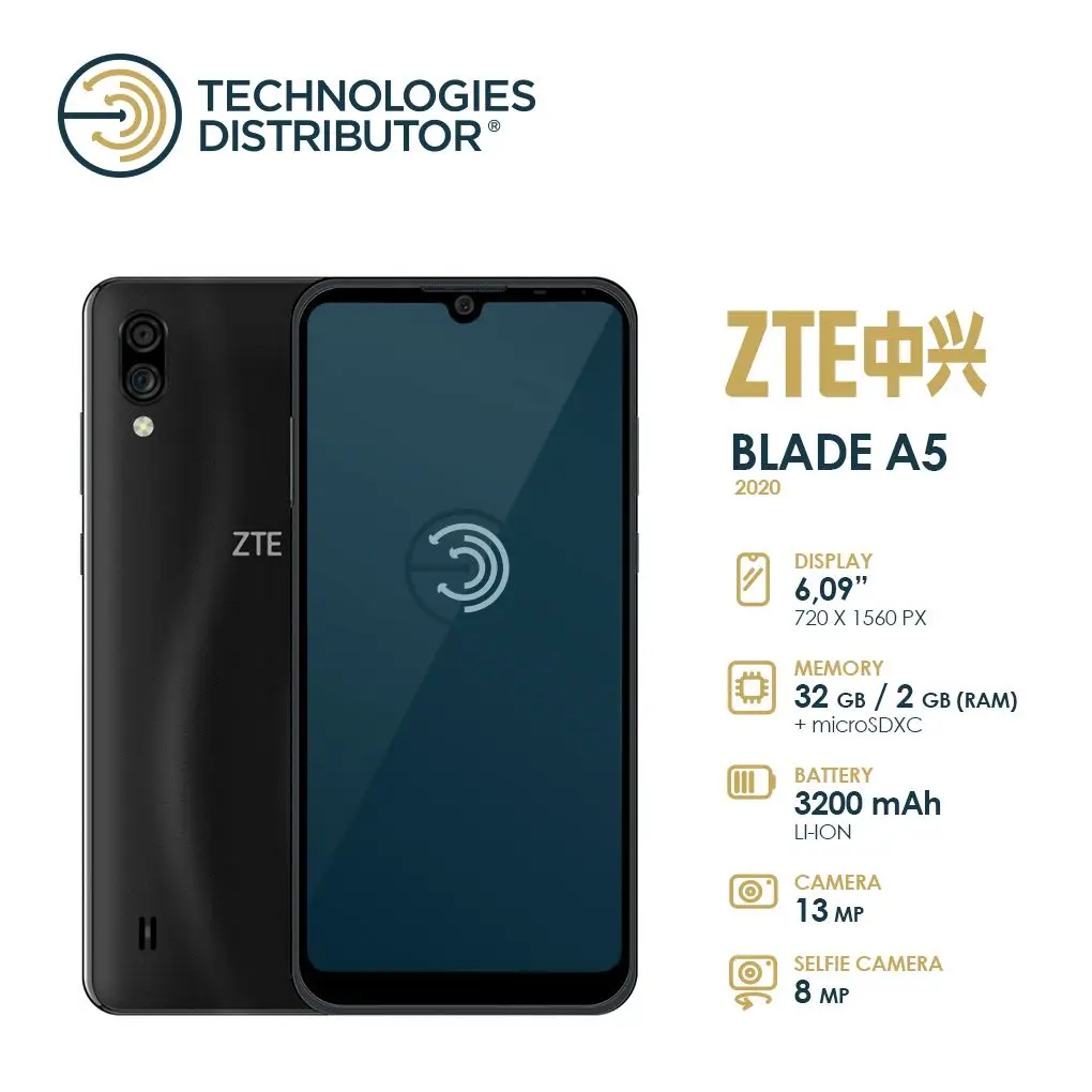  ZTE BLADE A5 2020 32 гб-2 гб озу дисплей 6 дюймов заводская разблокировка новый 4G LTE