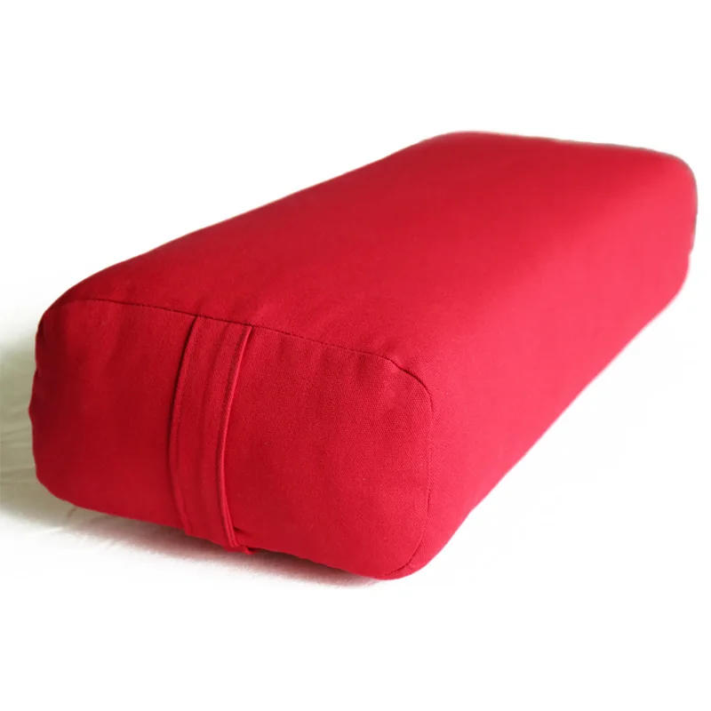 High Quality round Yoga Bolster Fabric Pillow for Back Massage Washable Seat Cushion Filled with Buckwheat Hulls for Therapy Use