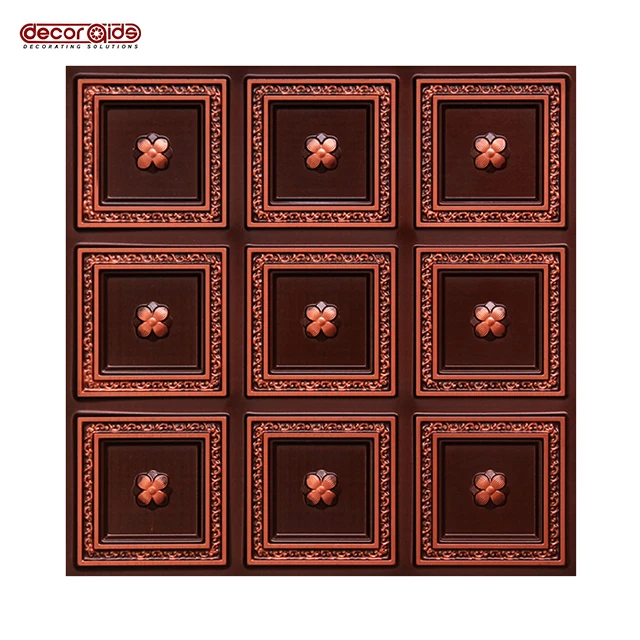 Огнестойкая и влагостойкая 2x2 ПВХ декоративная 3D потолочная плитка