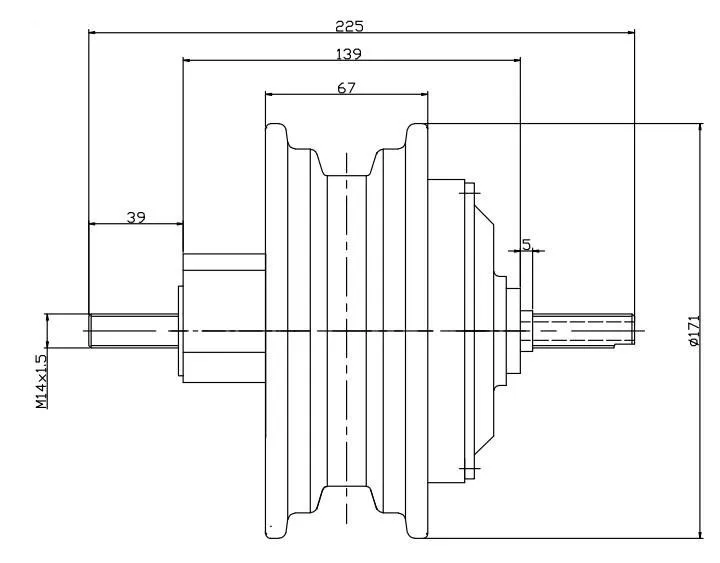 DC 24/36/48v 9 Inch Brushless Non-gear  Electric Hub Motor for Electric Scooter