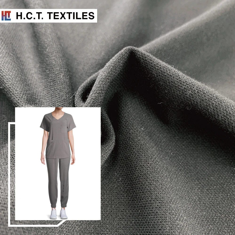 Scrubs uniform clinic fabric woven bi-stretch polyester bamboo spandex 205g for pant suit