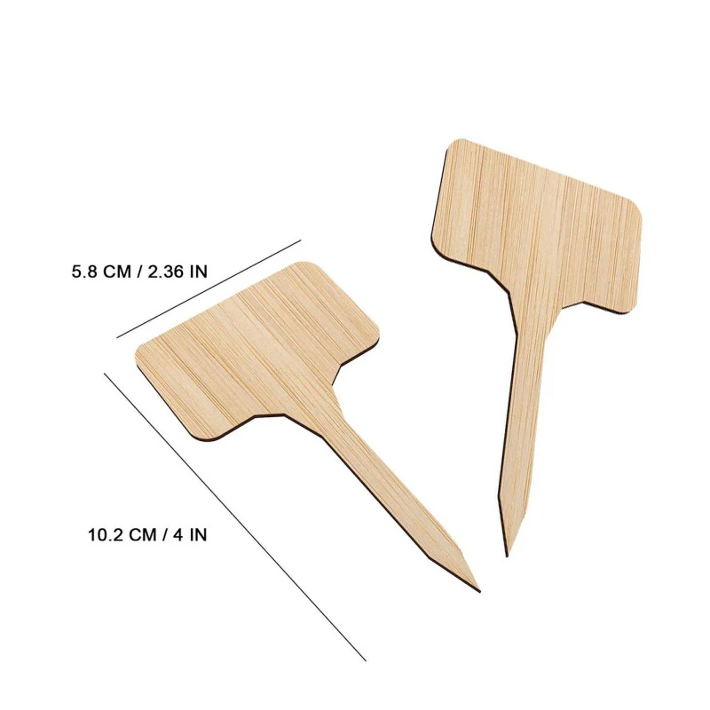 Environmental Garden Herbs Flowers 50Pcs Bamboo Plant Labels T-Type Plant Sign Tags