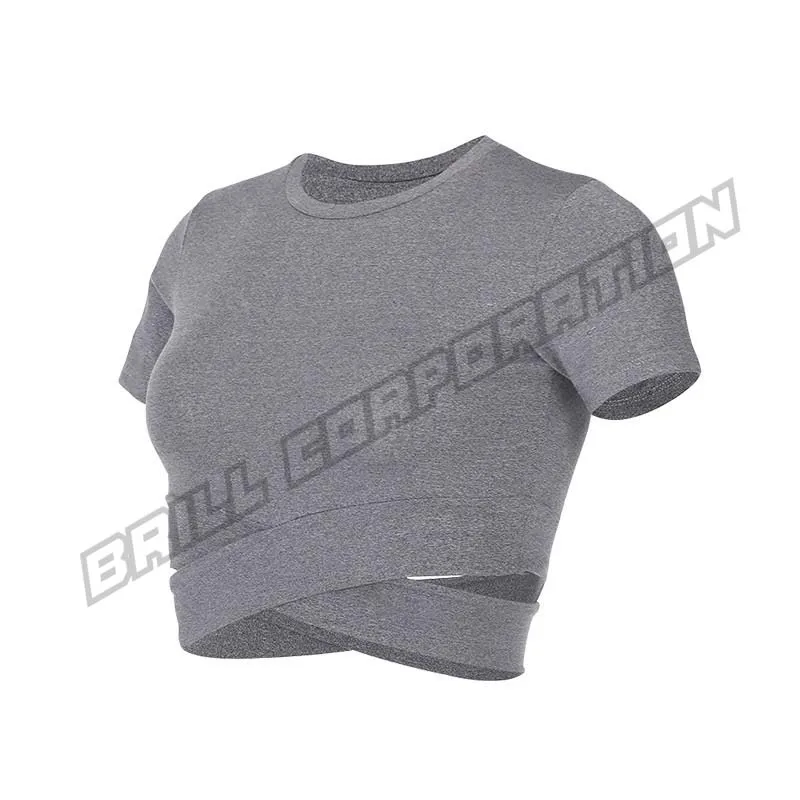 Women Gym Crop Top Compression Yoga Shirts Workout black sport t shirt compression t shirt women