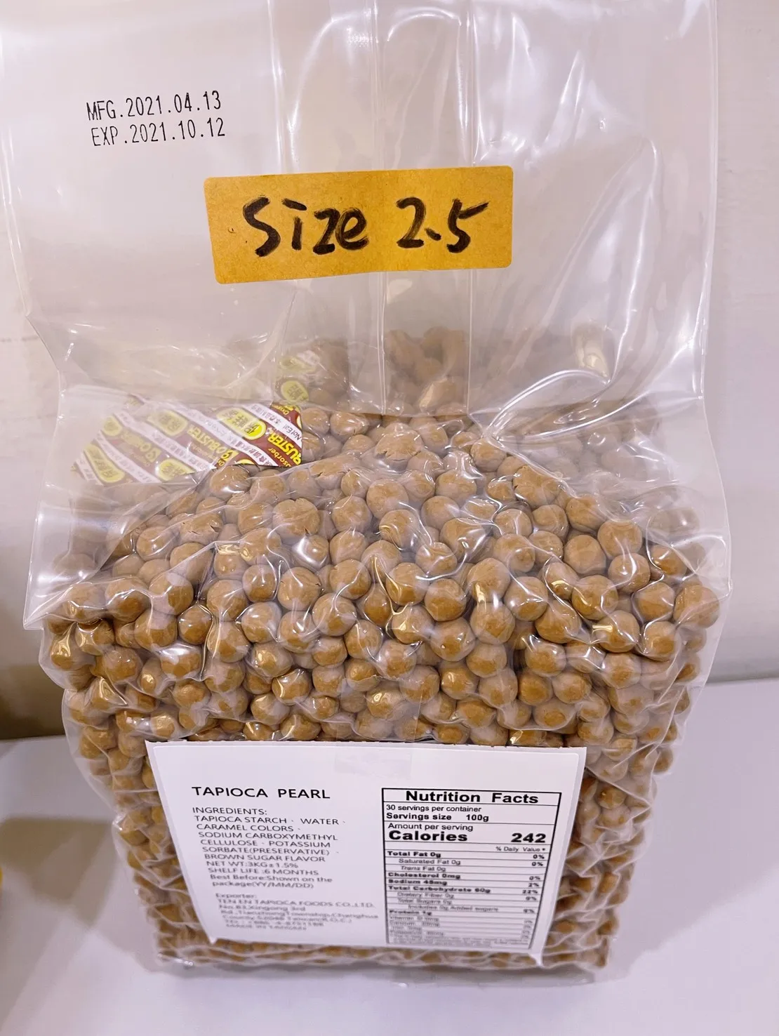 
Taiwan Organic Bubbles Milk Tea Brown Sugar Boba Black Tapioca Ball Pearls size 8.5 mm-9.5 mm 