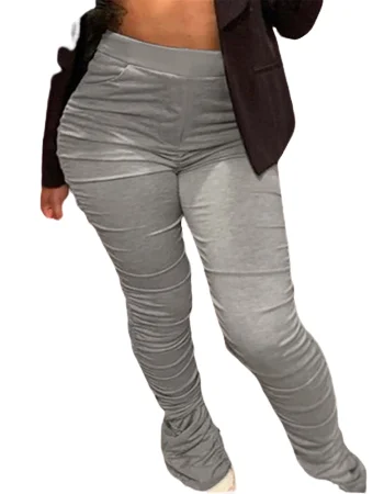custom stacked legging  sweat pant work out gym oem custom adult spandex gray polyester nylon