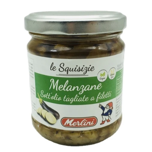 Made in Italy Preserved in Oil Aubergines 190g Canned 0.19 Kg Steamed Brc Ifs Sedex Salty Mason Jar Packaging