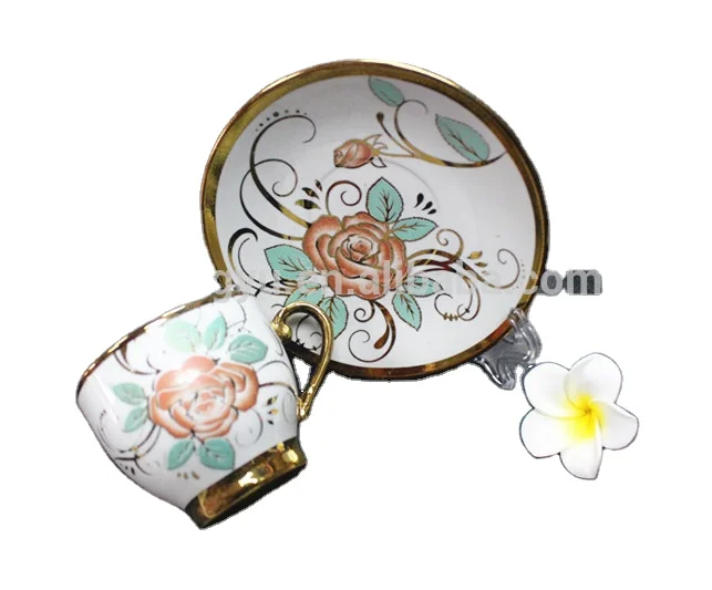 Chaozhou porcelain factory gold plated turkish tea set