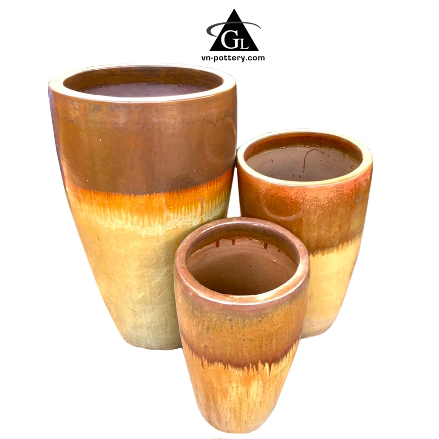 Available stock/ Round Glazed Flower Planters Pots/  Outdoor garden ceramic bonsai pot [wholesales]