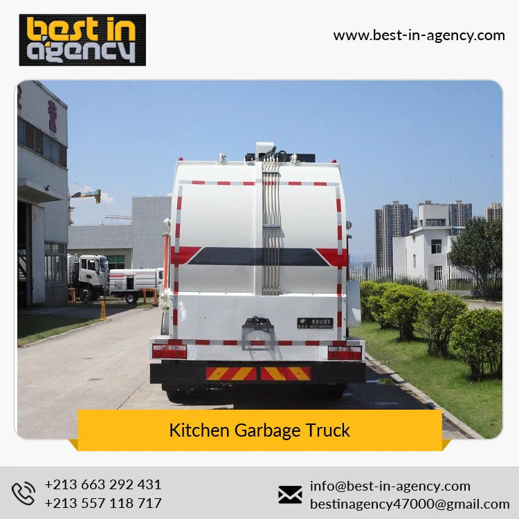 
High Pressure Cleaning 0.42m3 Clean Water Tank Volume Stainless Steel Kitchen Garbage Truck 