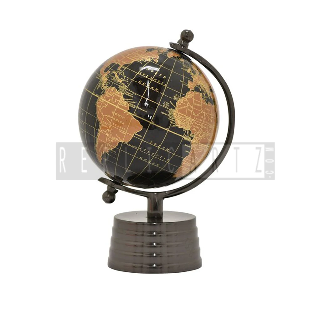 Vintage World Globe Antique Decorative Desktop Globe Rotating Earth Geography Globe Educational Decorative Unique World Desktop