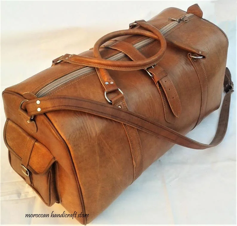 Большая мужская кожаная спортивная сумка для путешествий Holdall чемодан все переноски кожаный багаж ручной клади растительного дубления