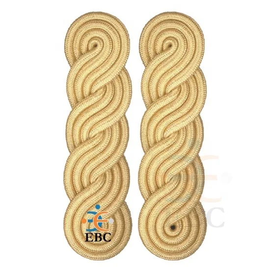 Japanese Officer Bullion Gold Twisted Shoulder Boards Epaulettes Wholesale Braided Gold Cord Epaulettes Handmade