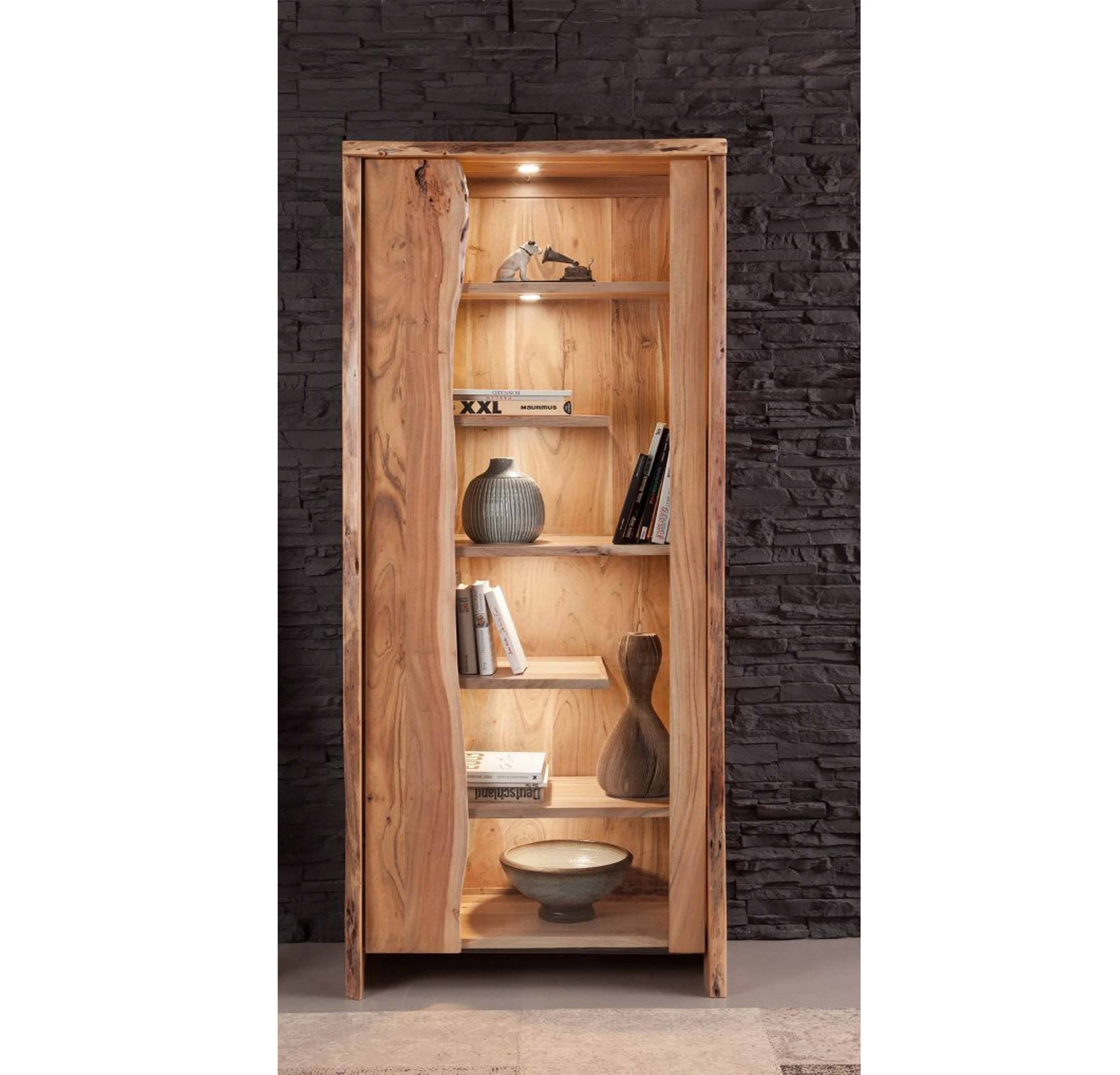 Latest Design shelves vetrina in legno di Acacia Acacia natural laccato Pure Acacia cabinet