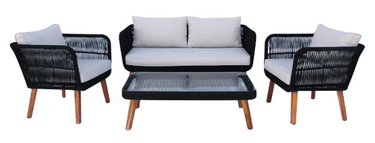 Fashion Aluminium Carcass Rattan Garden Table Chair Set Outdoor Furniture for sale