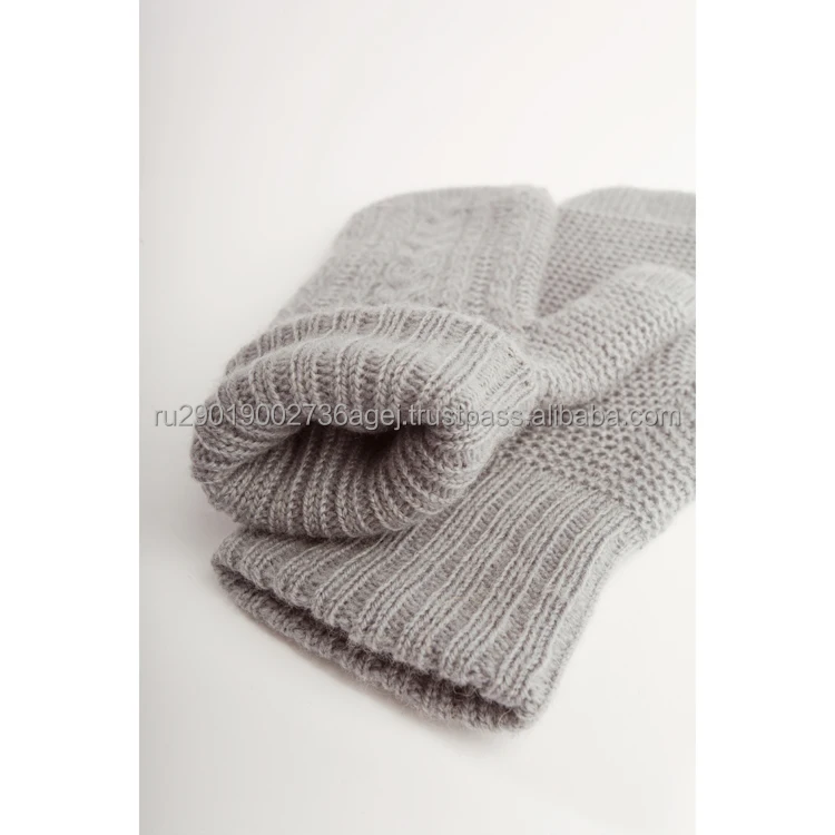 Top quality knit mittens for ladies for autumn/winter made of top grade goat down wholesale prices woolen mittens
