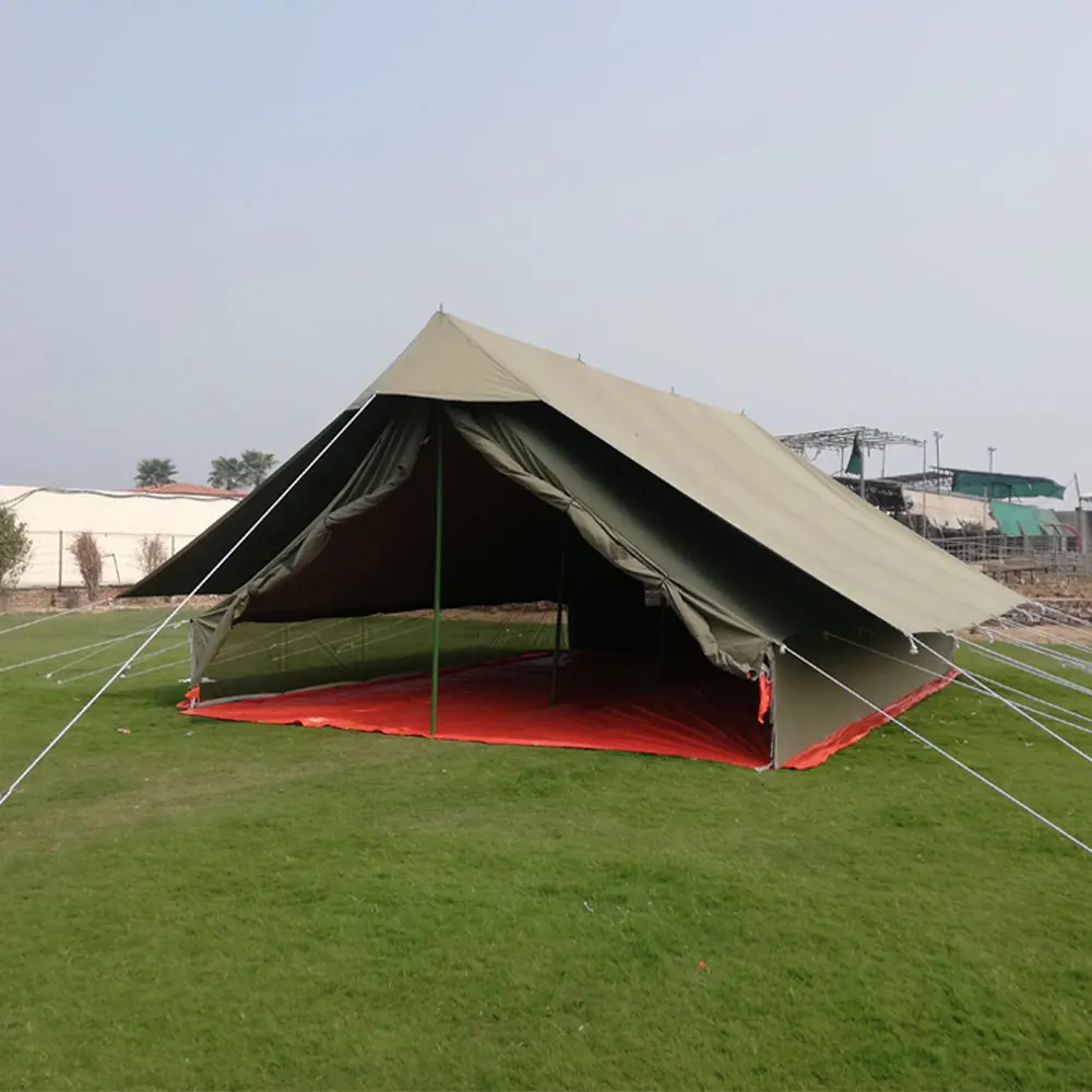 Extreme weather disaster relief large used Military Army Ridge Tent For Sale Custom Logo OEM Outdoor Portable Army Ridge Tent