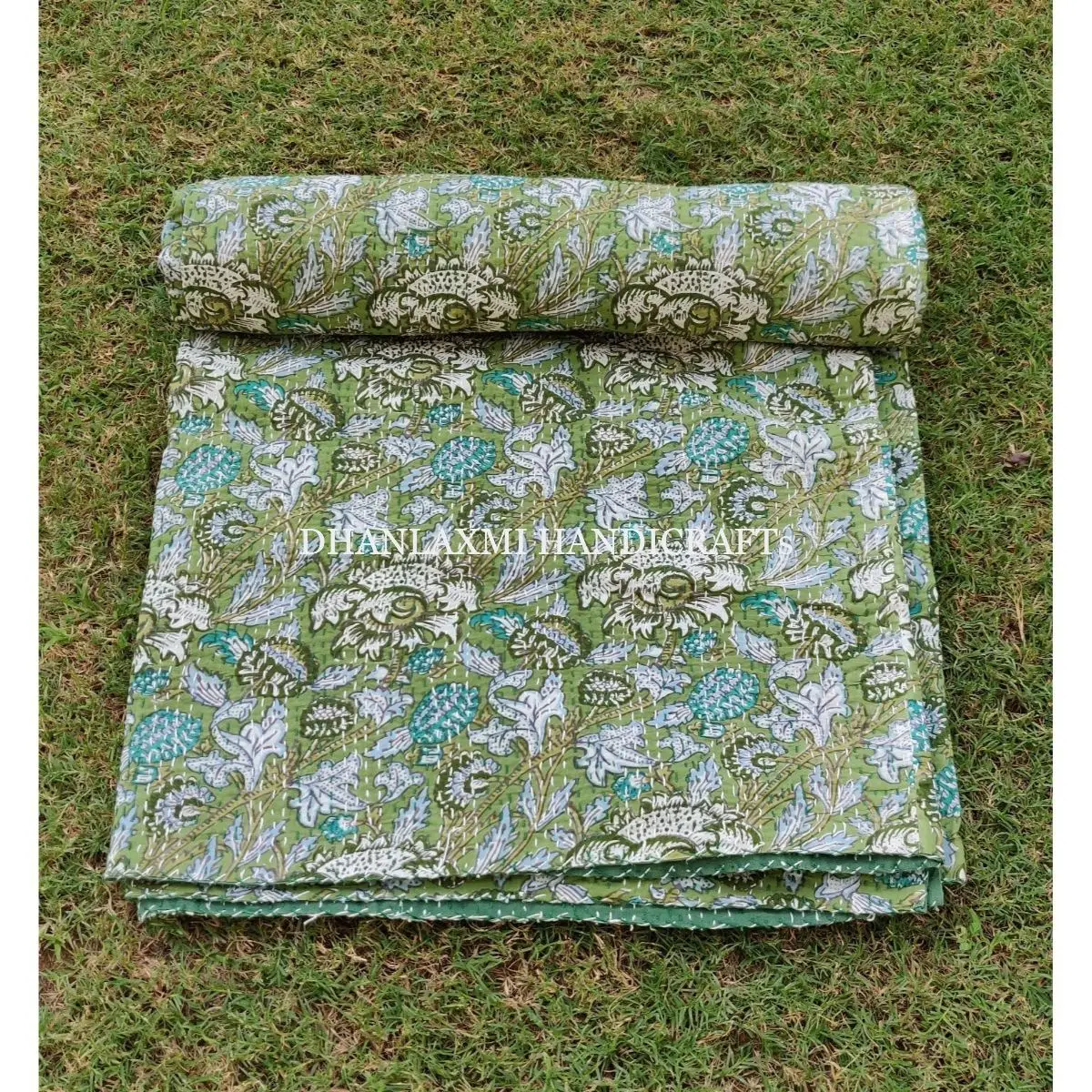 Постельное белье домашнее декоративное хлопковое покрывало Kantha в богемном стиле с красивым цветочным принтом оптом