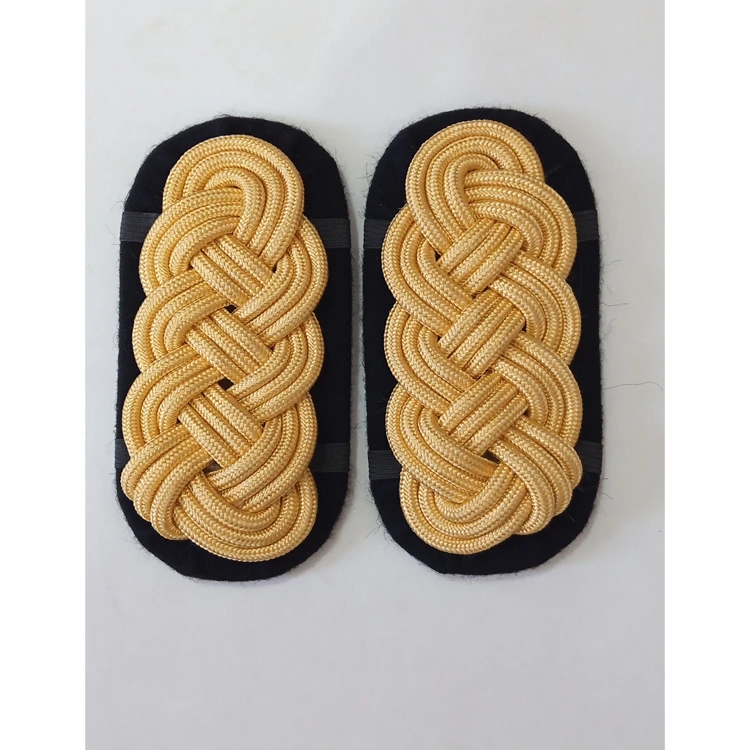 TWISTED SHOULDER CORD GOLD MYLAR SHOULDER CORD EPAULETTE, TRIPLE CORD METALLIC SHOULDER