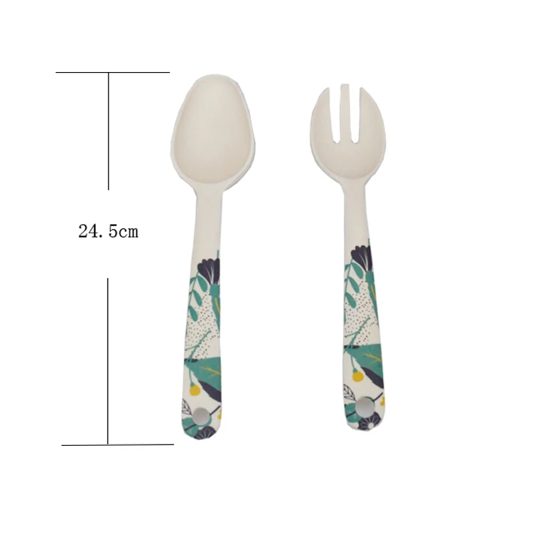  Eco-friendly colored bamboo fiber salad spoon and