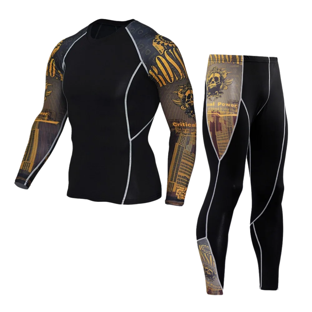 Long Sleeve Mens Rashguard Quick-dry Underwear Compression BJJ Rush Guard for Workout Sports Gym