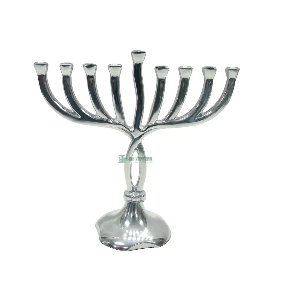 Hanukka-Menorah-Chanukah-подсвечник-металл-алюминий-9 рук-подсвечник-канделябр-ручная работа