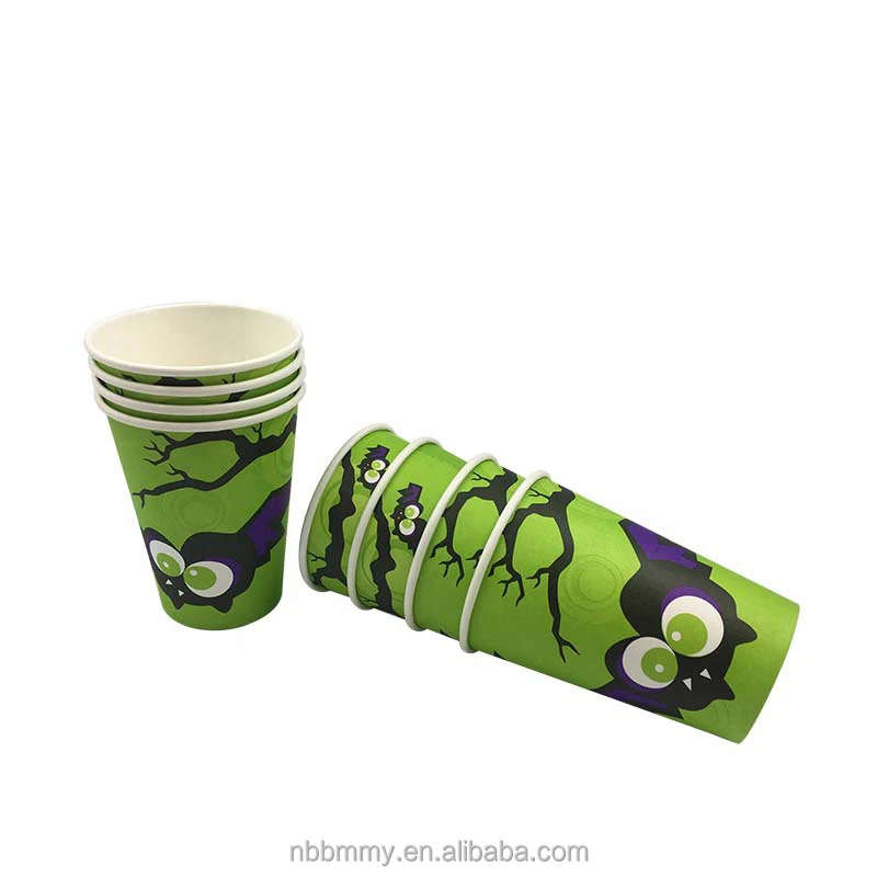 New arrive oem odm green custom printed bio paper coffee cups for Birthday Party Decoration