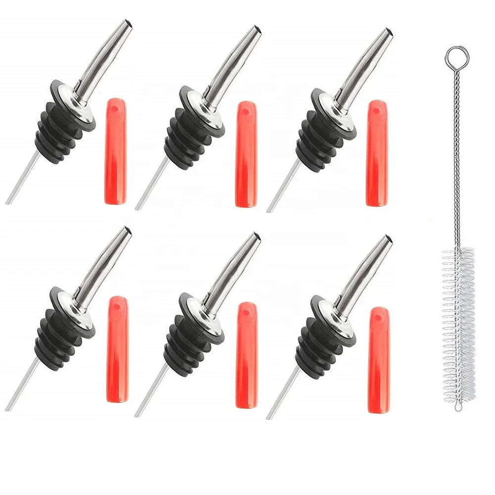 Custom Wine Pour Stainless Steel Liquor Wine Olive Oil Bottle Pourer Liquor Spouts Bottle Dispenser With Market Price