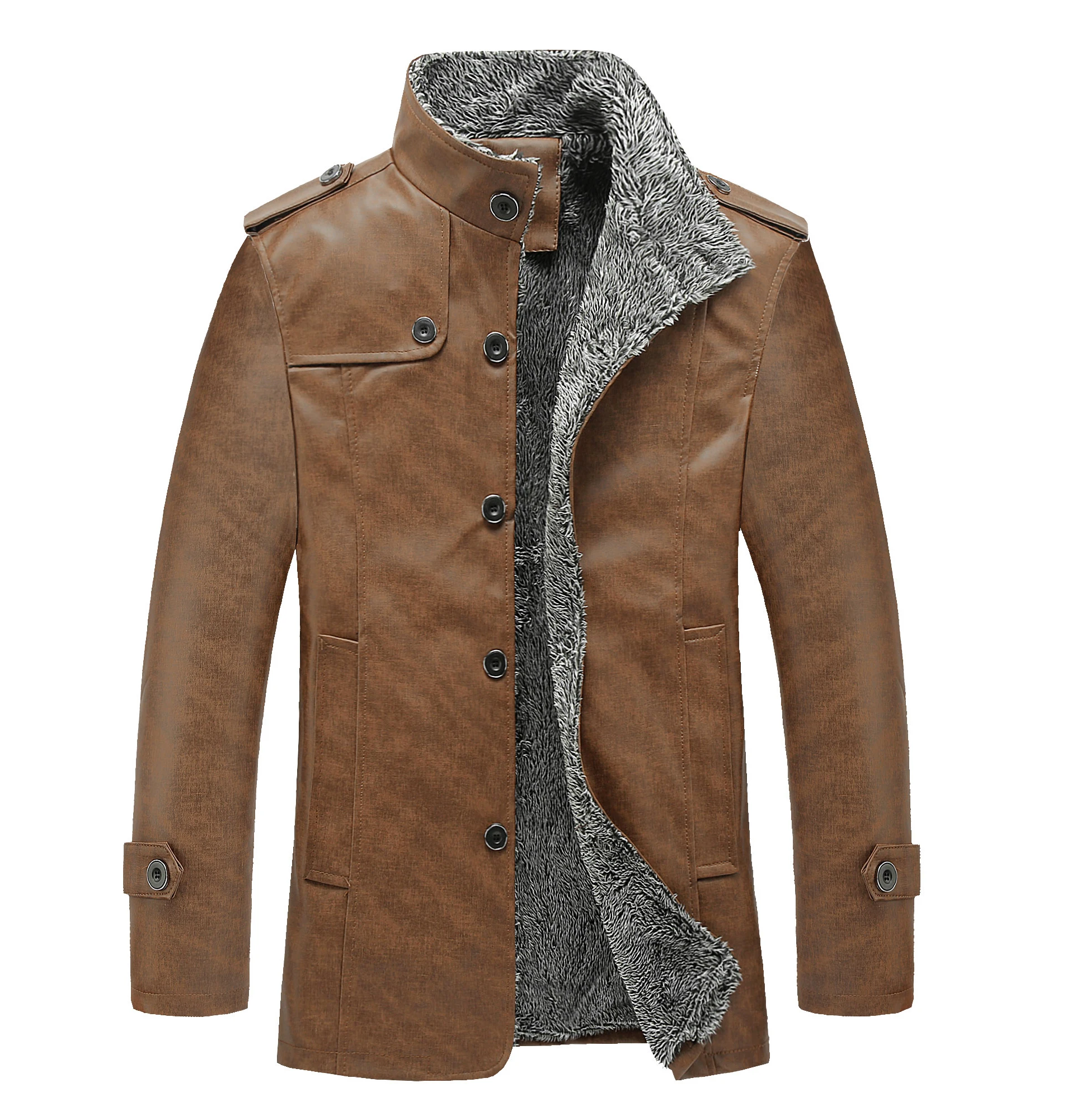 2022 Pakistani made leather fur Winter leather jacket men and women Unisex long coat