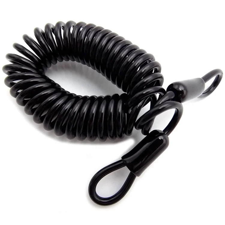 
Safety Protection PVC Coated Metal Carabiners Steel Spring Safety Coil Tool Lanyard 