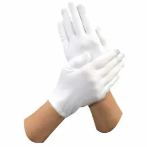 OEM Custom Marching Band White Cotton Gloves Ceremony Cotton Gloves Good Quality Cotton Safety Gloves by Canleo International