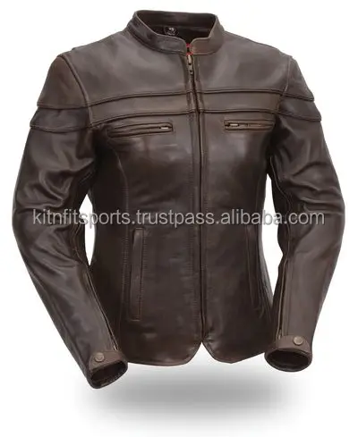 Wholesale Leather Jacket High End Fashion Women Short Length