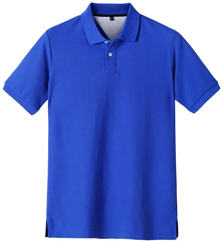 Рубашки-поло для мальчиков хлопковые/Полиэстеровые рубашки с отложным воротником синие лето 2021