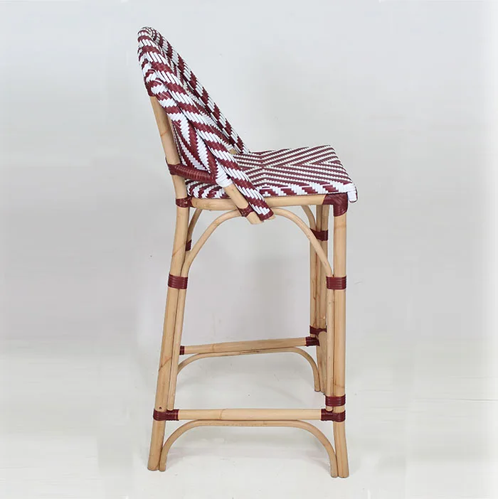 Sylvain Rattan French Bistro Bar Chair