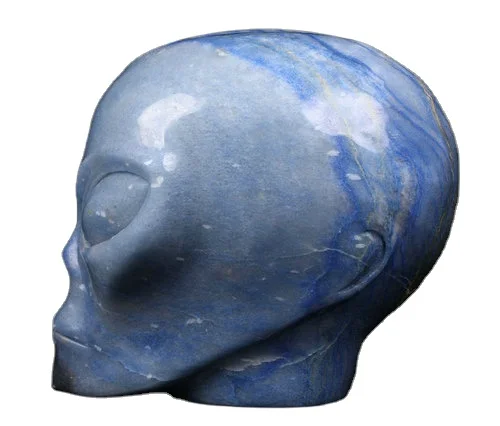 Mr Skull Crystal Skulls Wholesale  4 inches Blue Aventrine Female Alien Skulls   Carved Crystal Healing Crystals