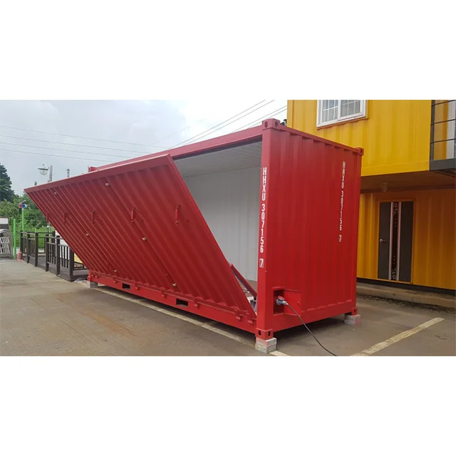 Сделанные в Корее надежные продукты 20-футовый гидравлический боковой открытый контейнер