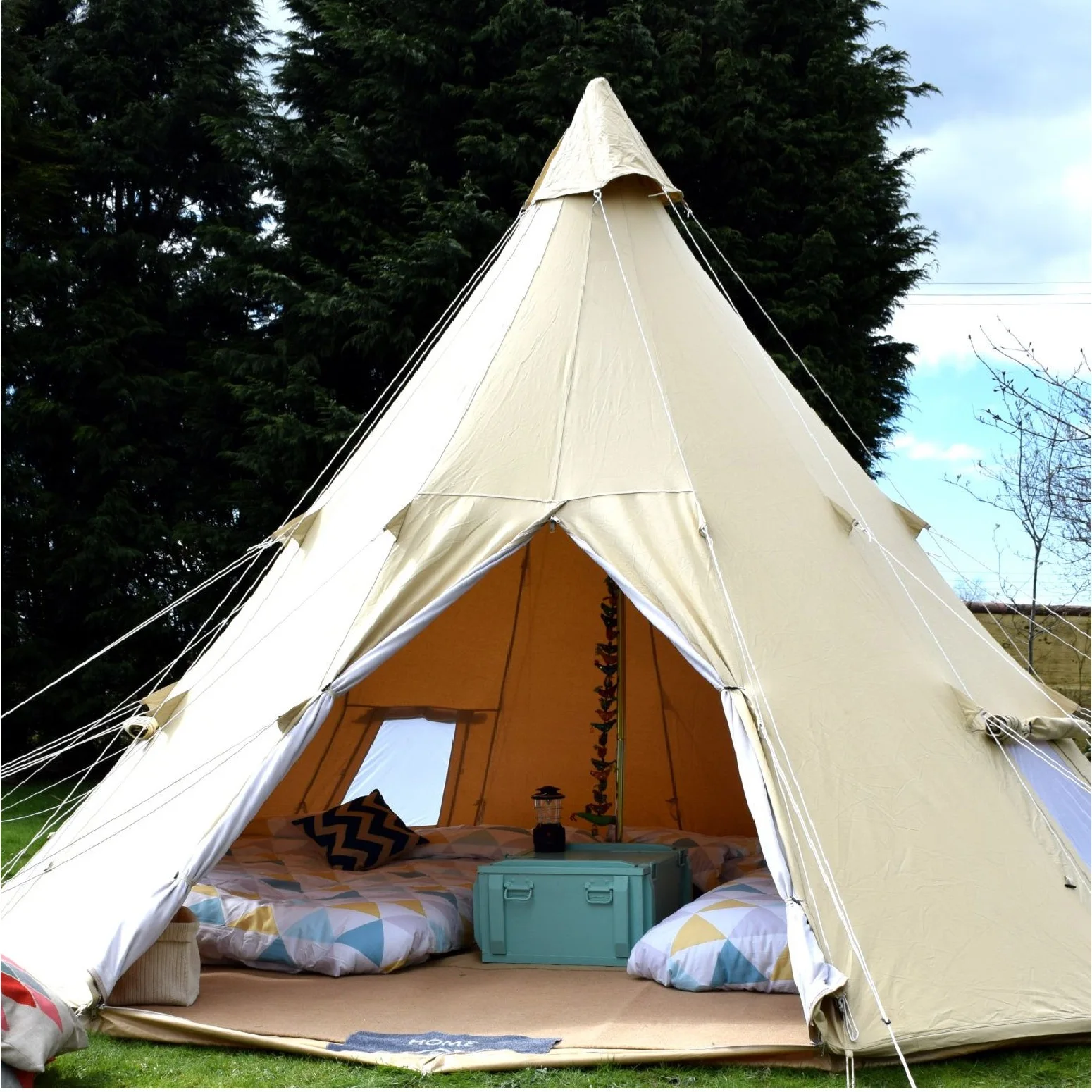 
Waterproof canvas single pole tent 