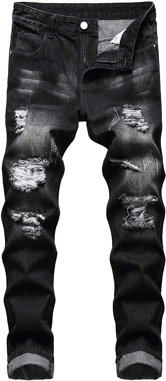 Denim pant Men Demin Jeans Slim Skinny Jeans Ripped Slim Fit Stretch Denim